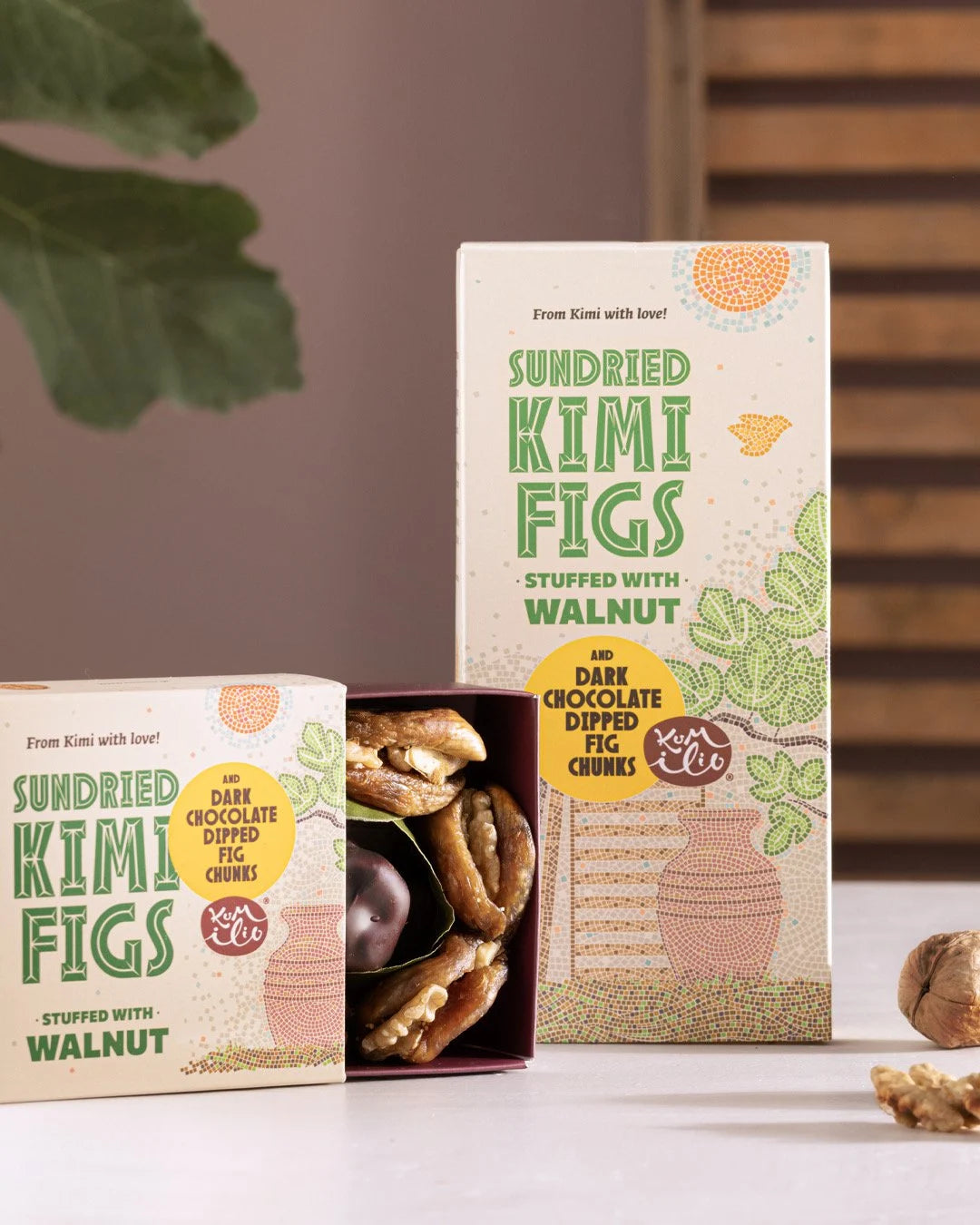 KUMILIO Kimi-Feigen-Geschenkbox gefüllt mit Nüssen und dunkler Schokolade Kumilio