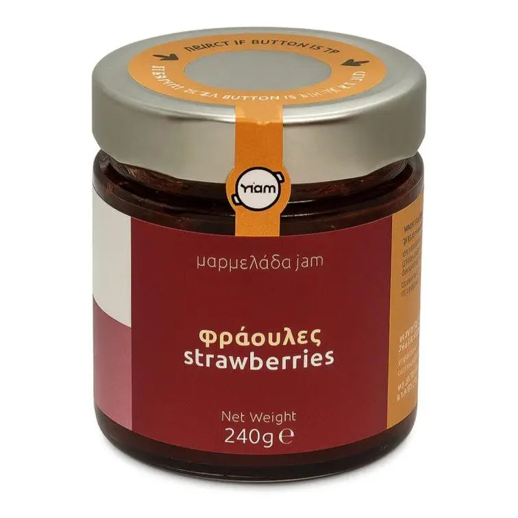 YIAM Handgemachte Erdbeermarmelade, 240 g, ohne Zuckerzusatz YIAM