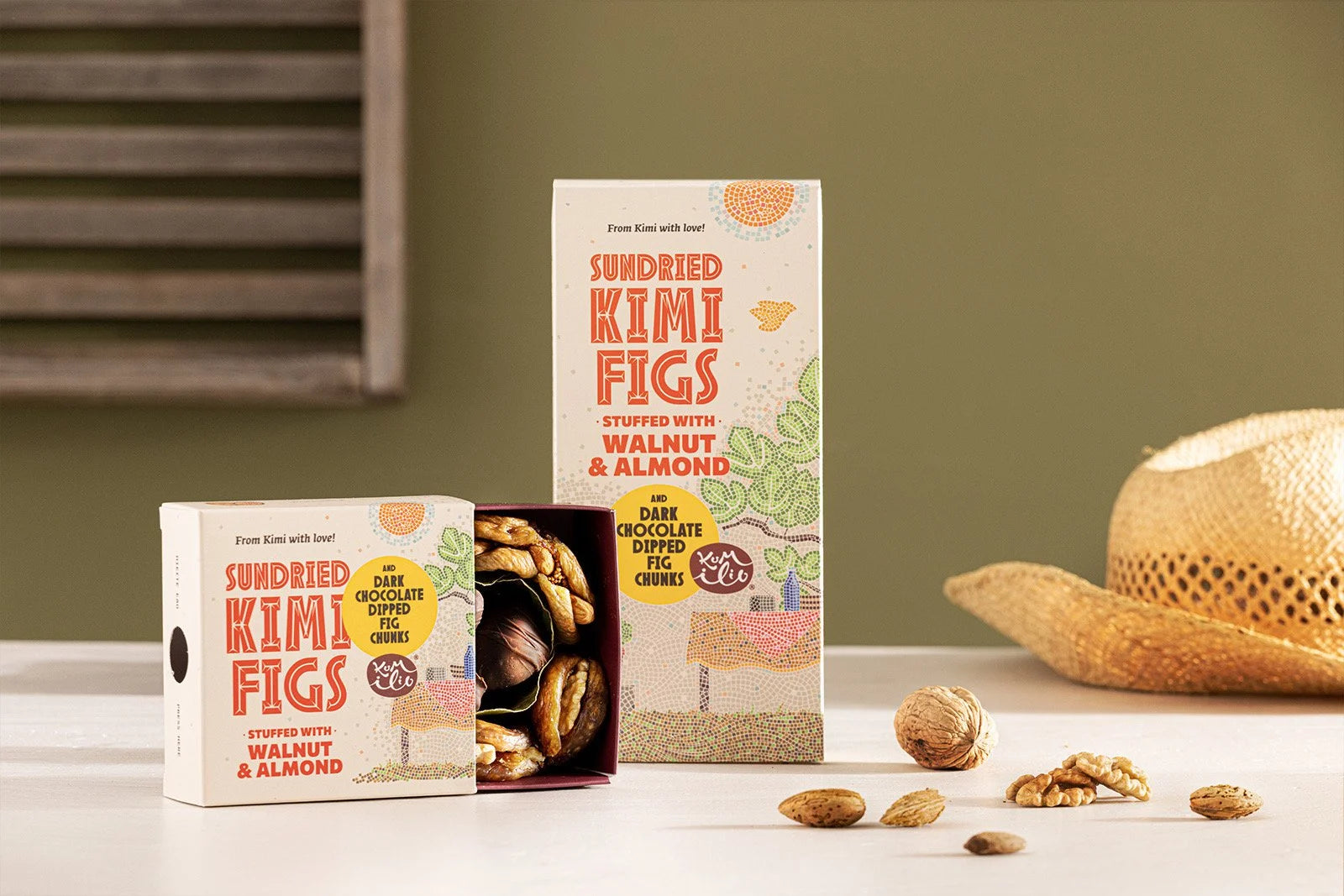 KUMILIO Kimi-Feigen-Geschenkbox gefüllt mit Nüssen und dunkler Schokolade Kumilio