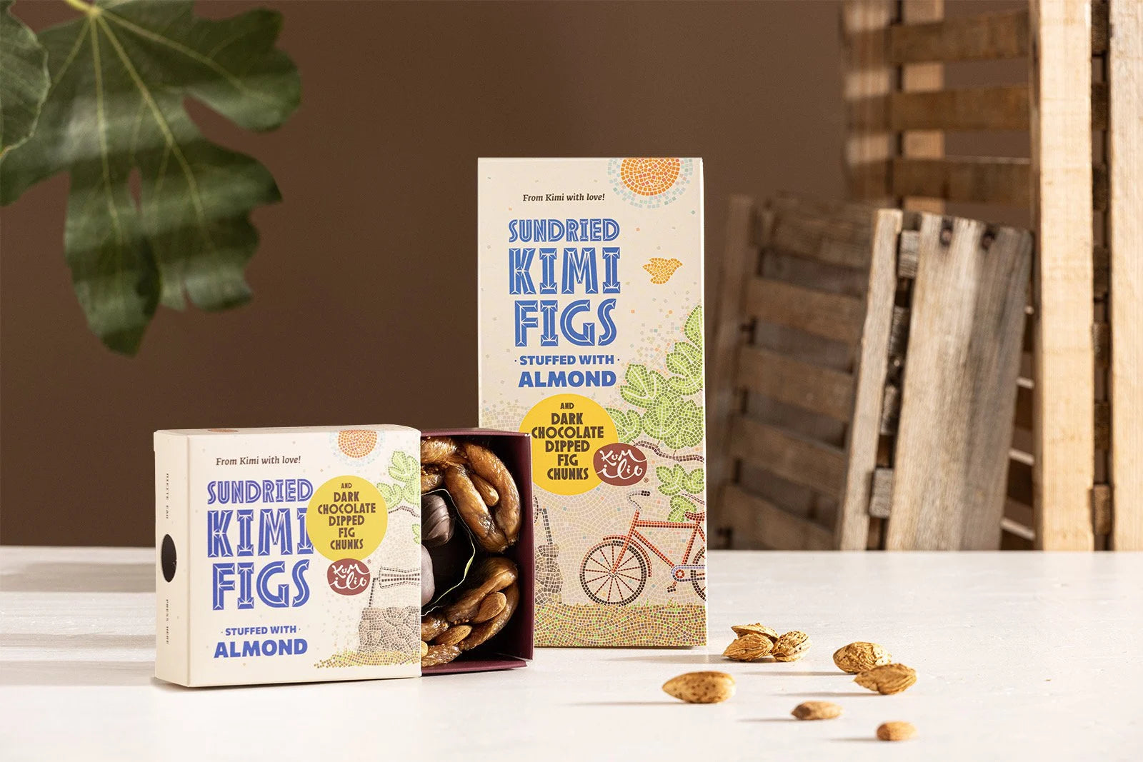 KUMILIO Kimi-Feigen-Geschenkbox gefüllt mit Nüssen und dunkler Schokolade Kumilio