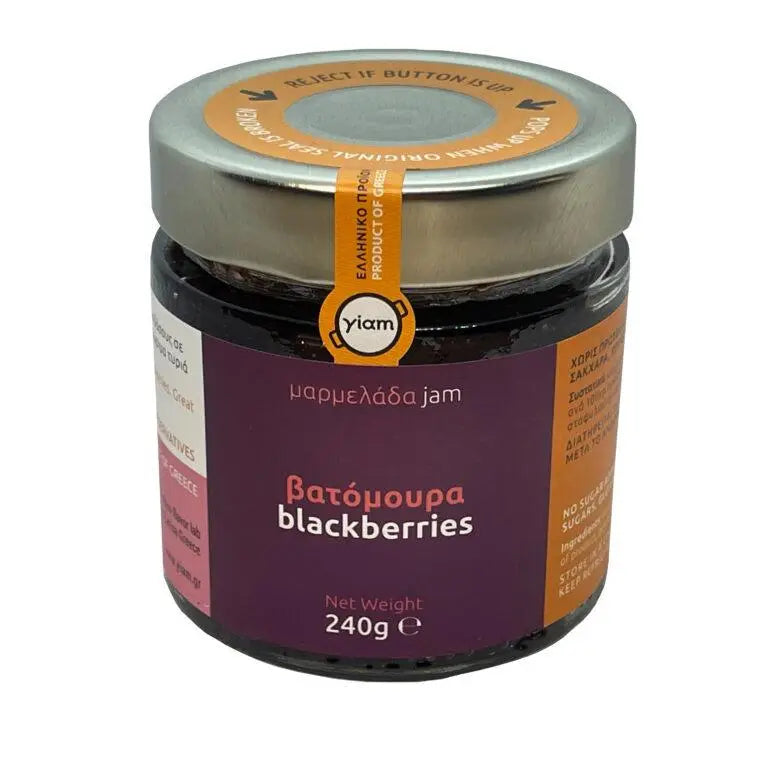 YIAM Handgemachte Brombeermarmelade, 240 g, ohne Zuckerzusatz YIAM