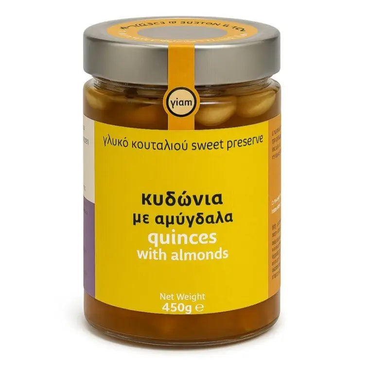 YIAM Griechische traditionelle handgemachte Löffelquitten mit Mandeln YIAM