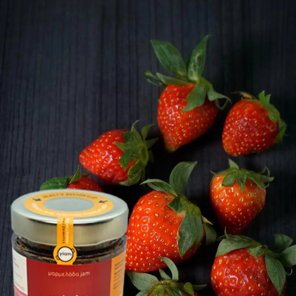 YIAM Handgemachte Erdbeermarmelade, 240 g, ohne Zuckerzusatz YIAM