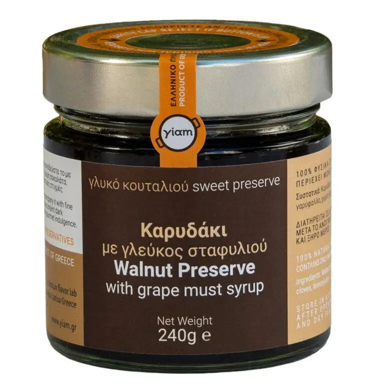 YIAM Griechischer handgemachter Löffel Dessert Walnuss mit Traubenmost YIAM