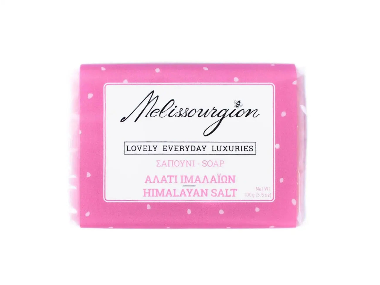 Melissourgion Handseife mit Himalayasalzduft, pinkfarbene Verpackung
