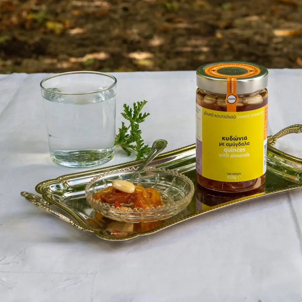 YIAM Griechische traditionelle handgemachte Löffelquitten mit Mandeln YIAM