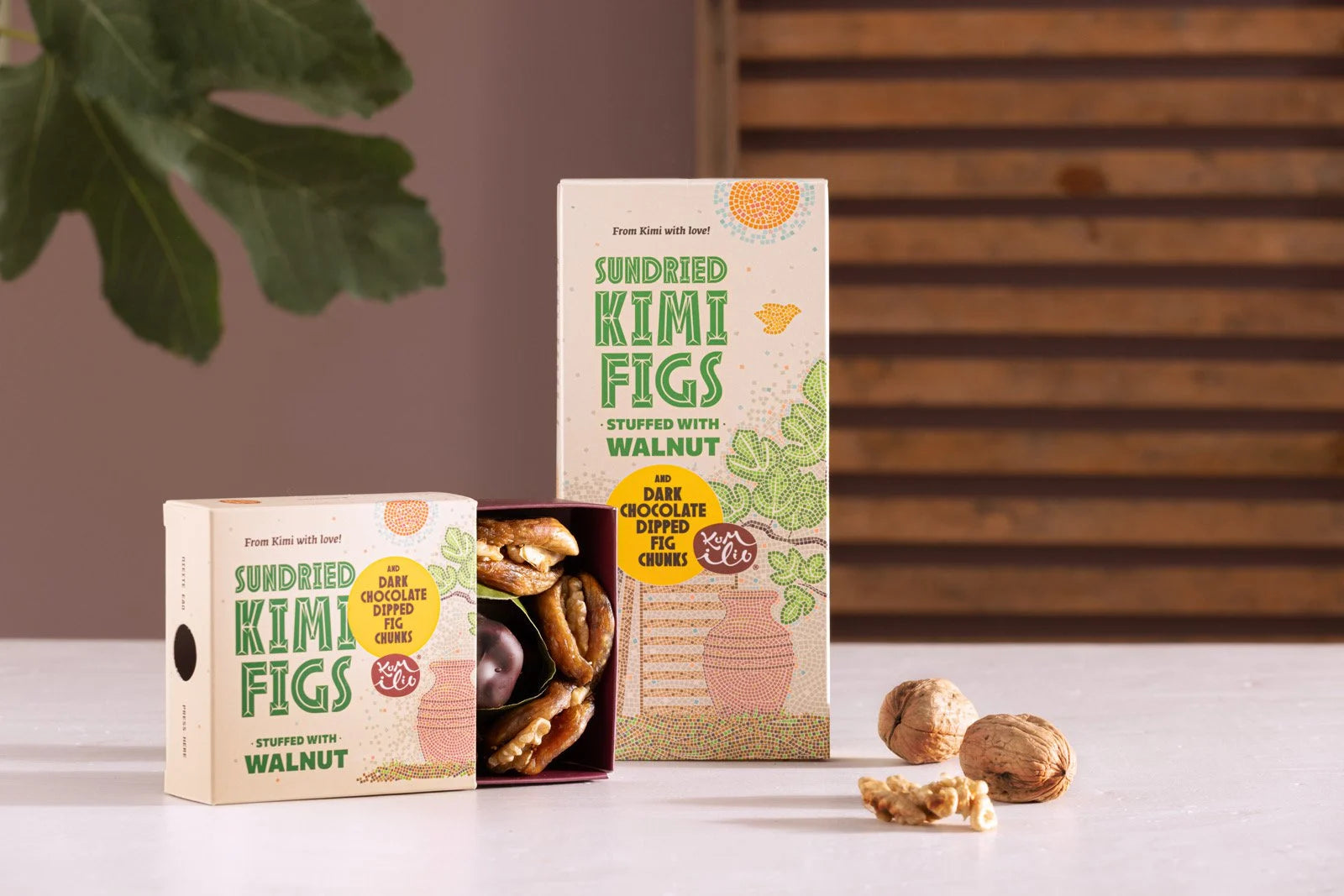 KUMILIO Kimi-Feigen-Geschenkbox gefüllt mit Nüssen und dunkler Schokolade Kumilio