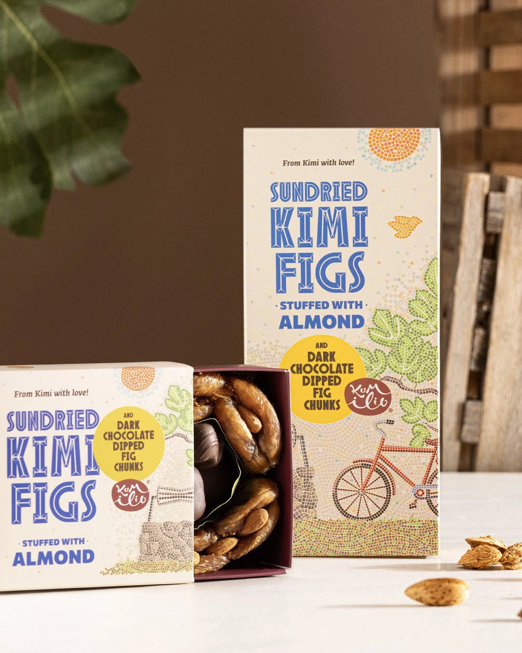 KUMILIO Kimi-Feigen-Geschenkbox gefüllt mit Nüssen und dunkler Schokolade Kumilio