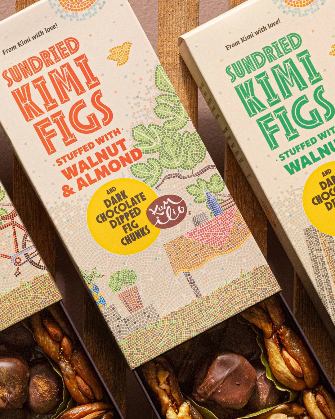 KUMILIO Kimi-Feigen-Geschenkbox gefüllt mit Nüssen und dunkler Schokolade Kumilio