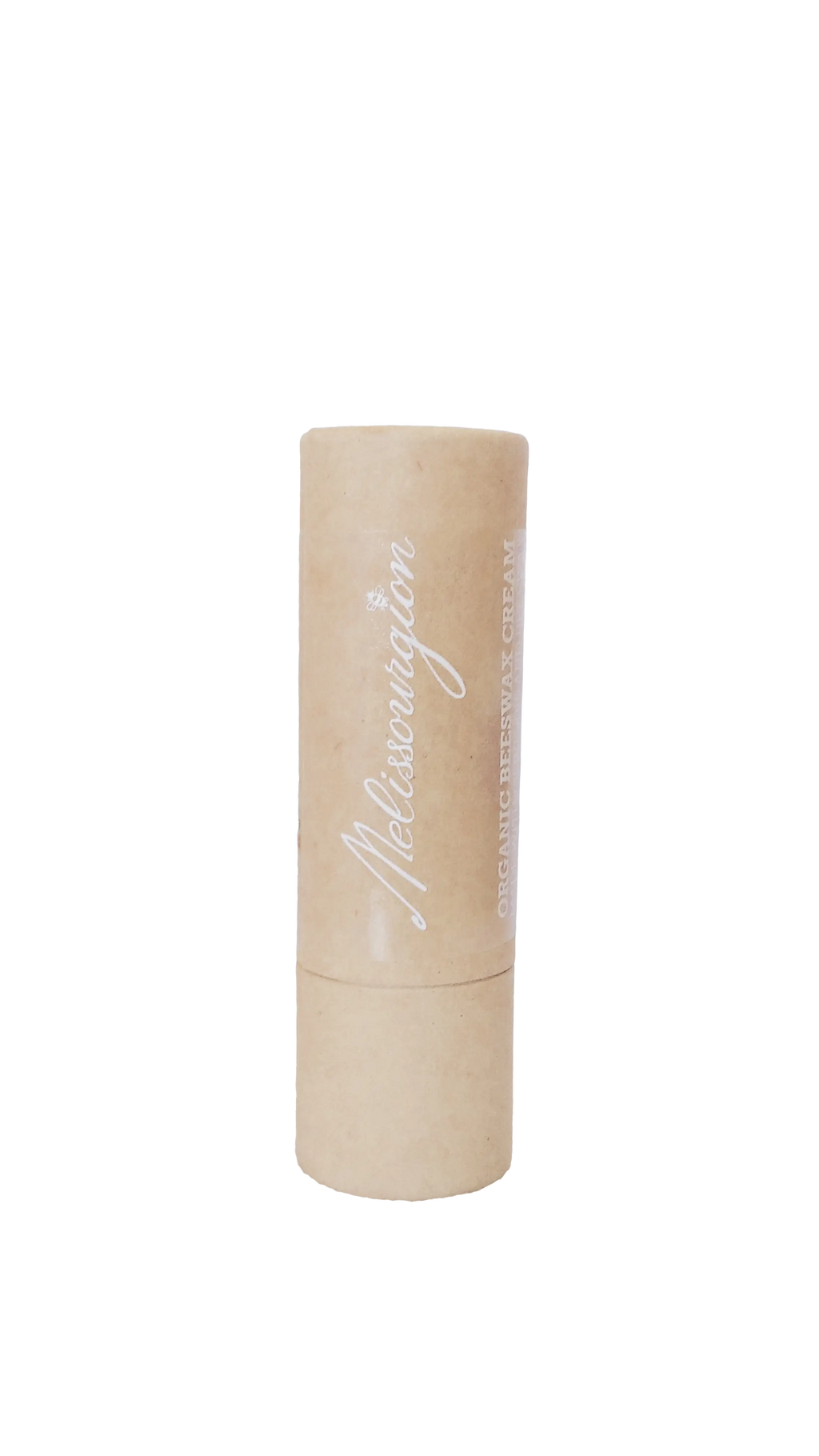 Bio-Bienenwachs-Repair-Balsam, beiger Stick in Papierhülle, freigestellt